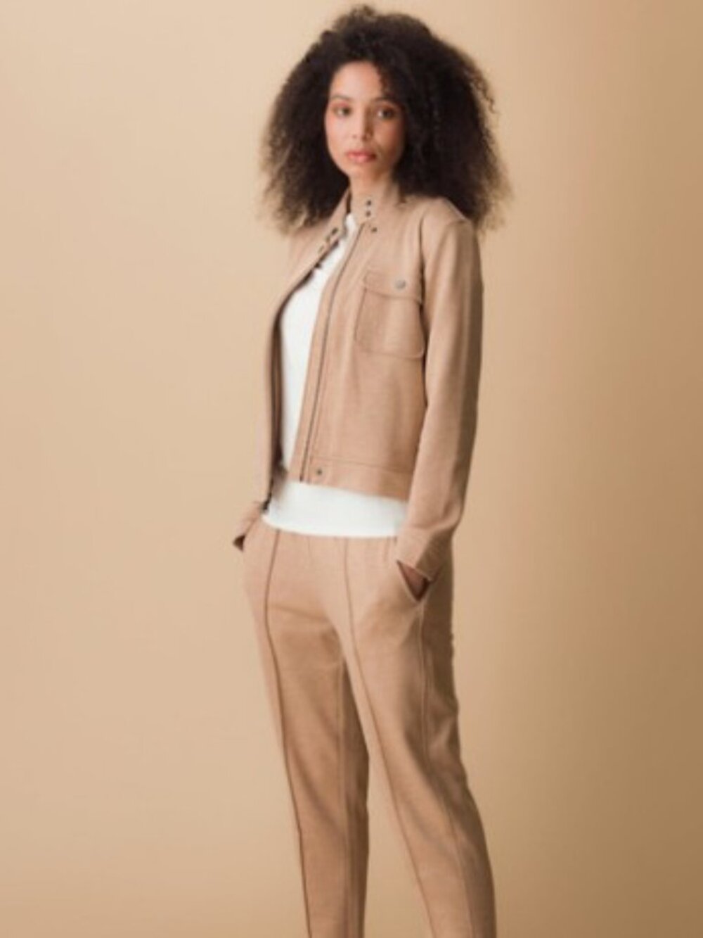 Proto101 Light Tan Two-Piece Moto Jacket & Jogger Set